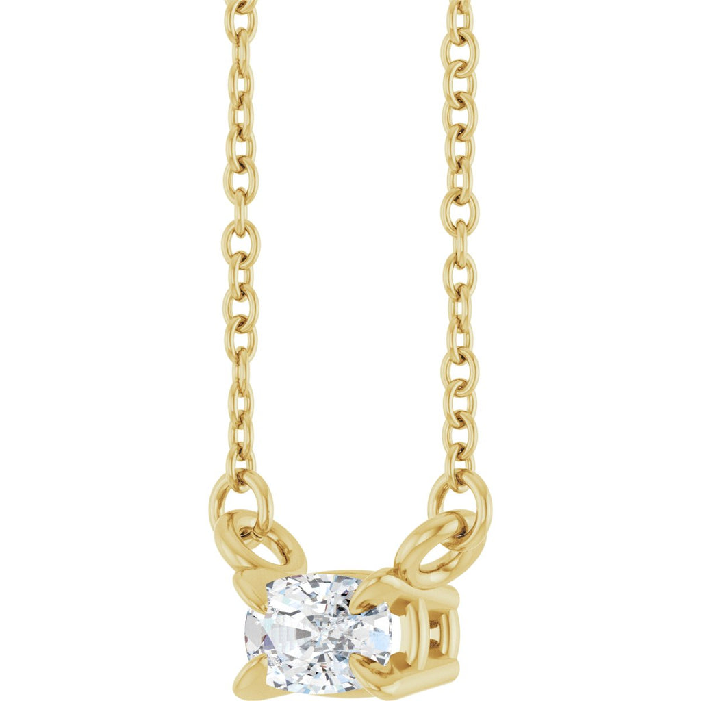 1/4 CT Lab-Grown Diamond Solitaire Necklace in 14k yellow gold