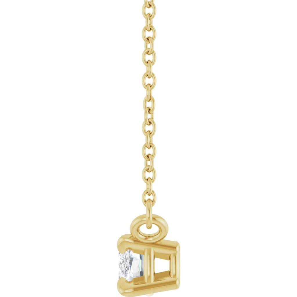 1/2 CT Lab-Grown Diamond Solitaire Necklace in 14k yellow gold
