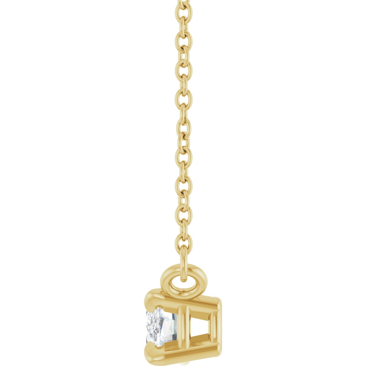 1/2 CT Lab-Grown Diamond Solitaire Necklace in 14k yellow gold