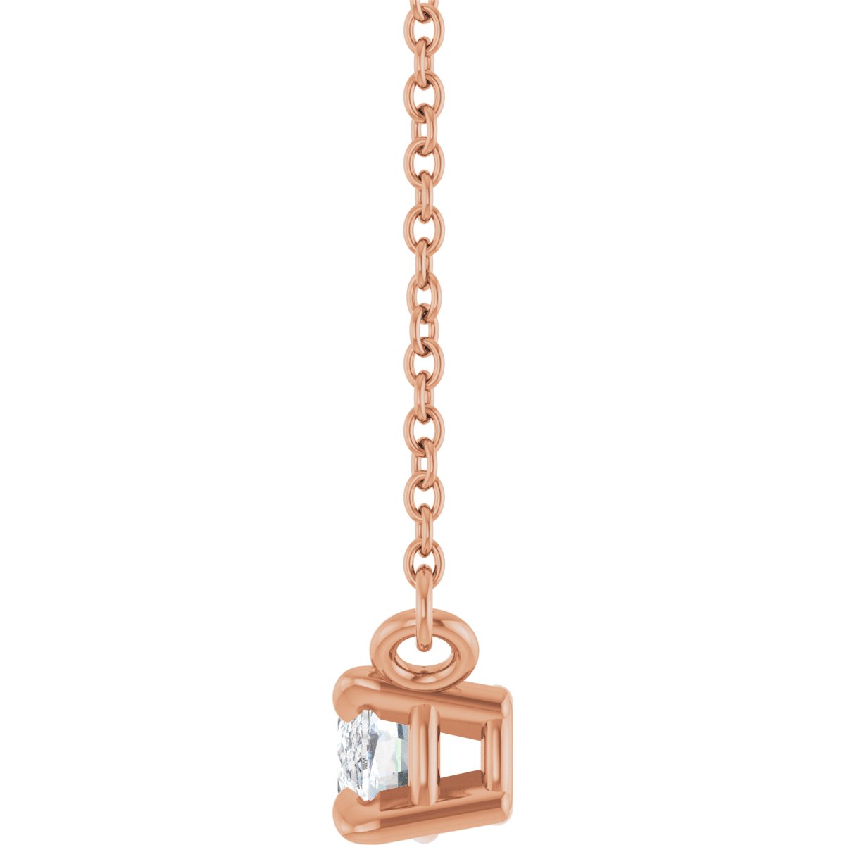 1/2 CT Lab-Grown Diamond Solitaire Necklace in 14k rose gold