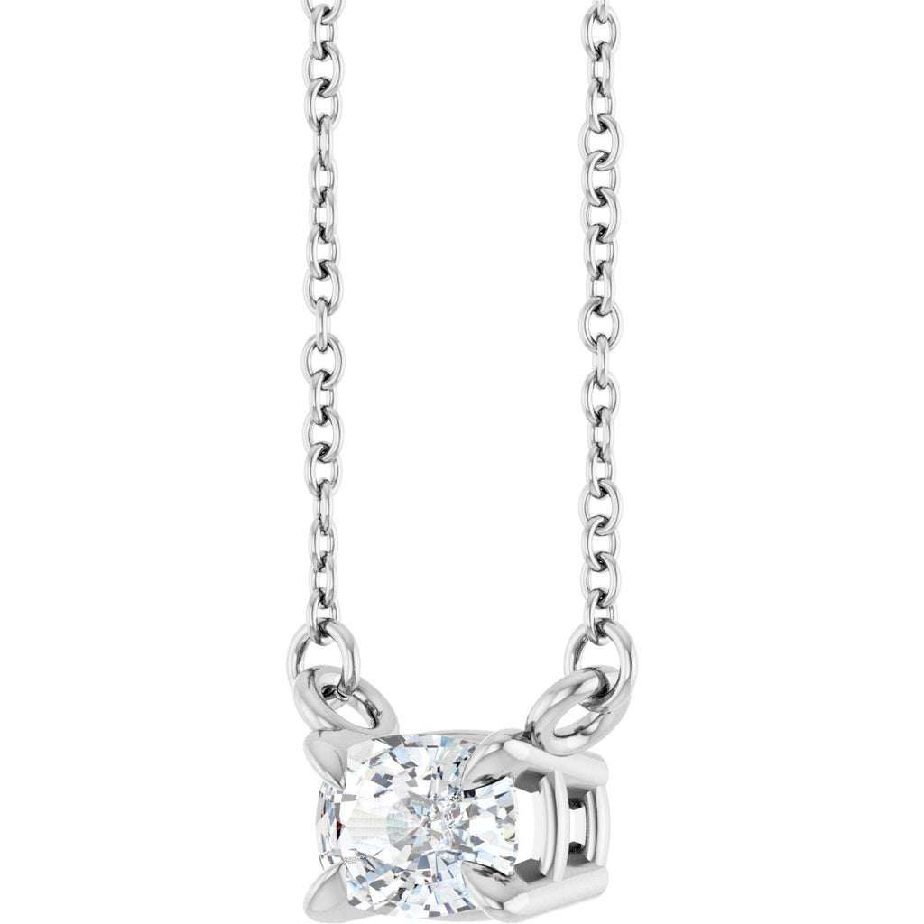 1/2 CT Lab-Grown Diamond Solitaire Necklace in 14k white gold