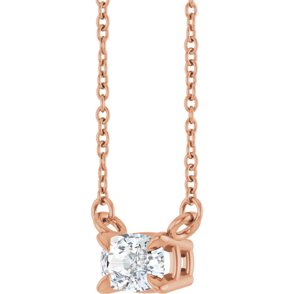 1/2 CT Lab-Grown Diamond Solitaire Necklace in 14k rose gold