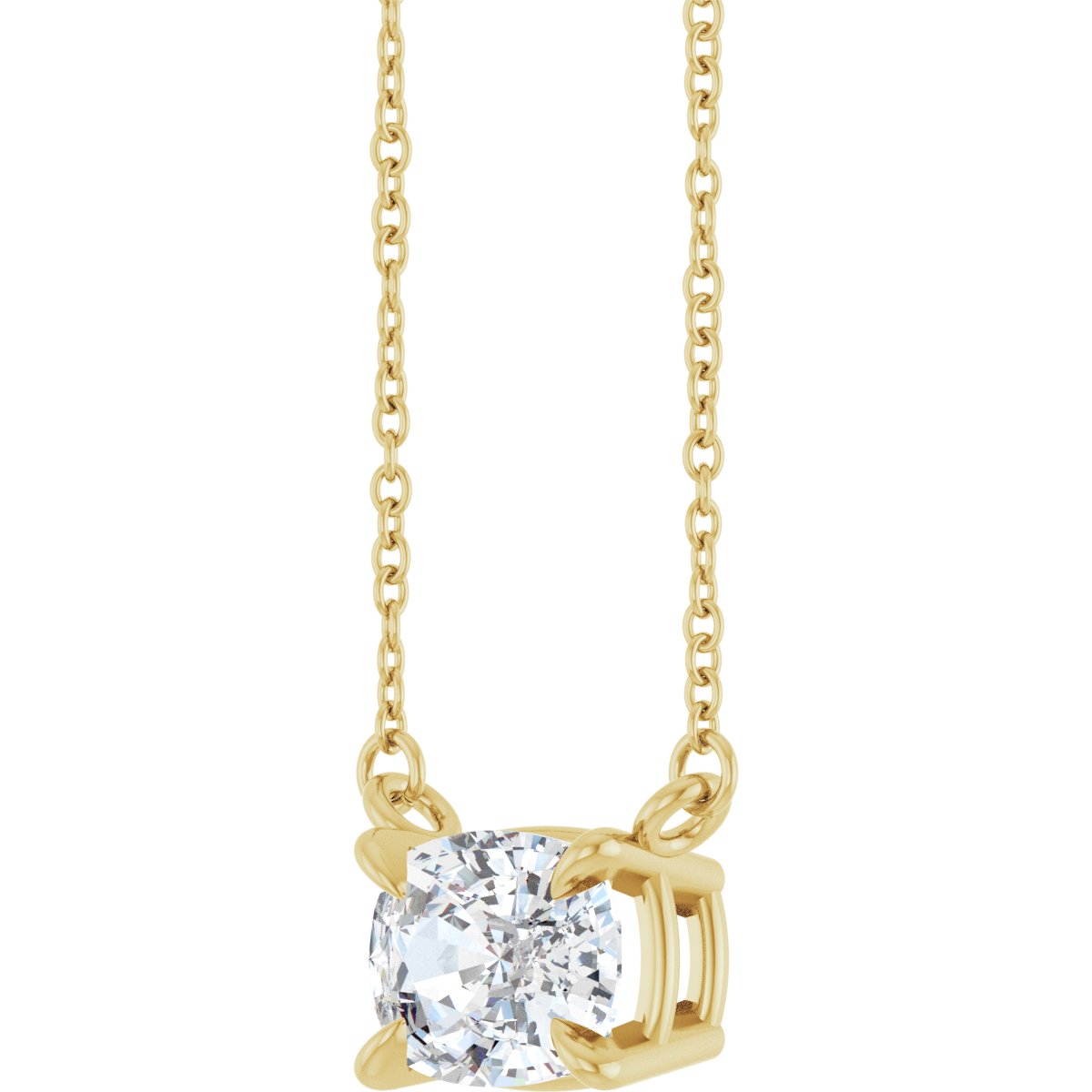 2 CT Lab-Grown Diamond Solitaire Necklace in 14k yellow gold
