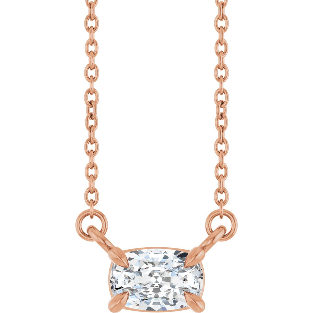 1/2 CT Lab-Grown Diamond Solitaire Necklace in 14k rose gold