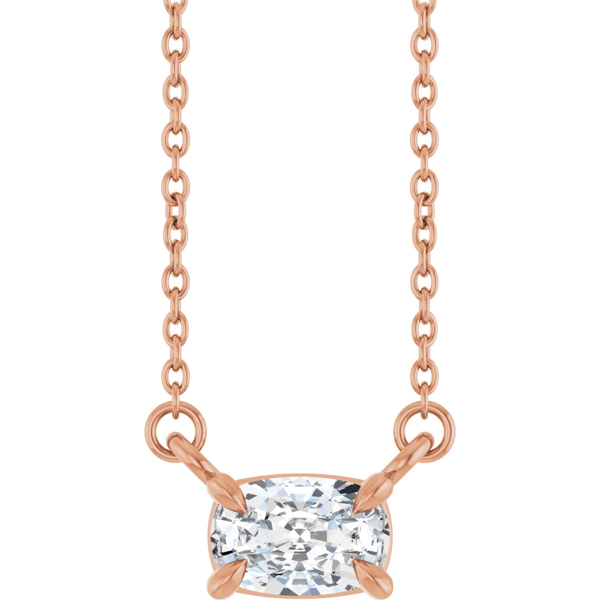 1/2 CT Lab-Grown Diamond Solitaire Necklace in 14k rose gold