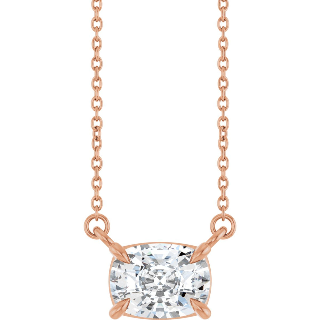 2 CT Lab-Grown Diamond Solitaire Necklace in 14k rose gold