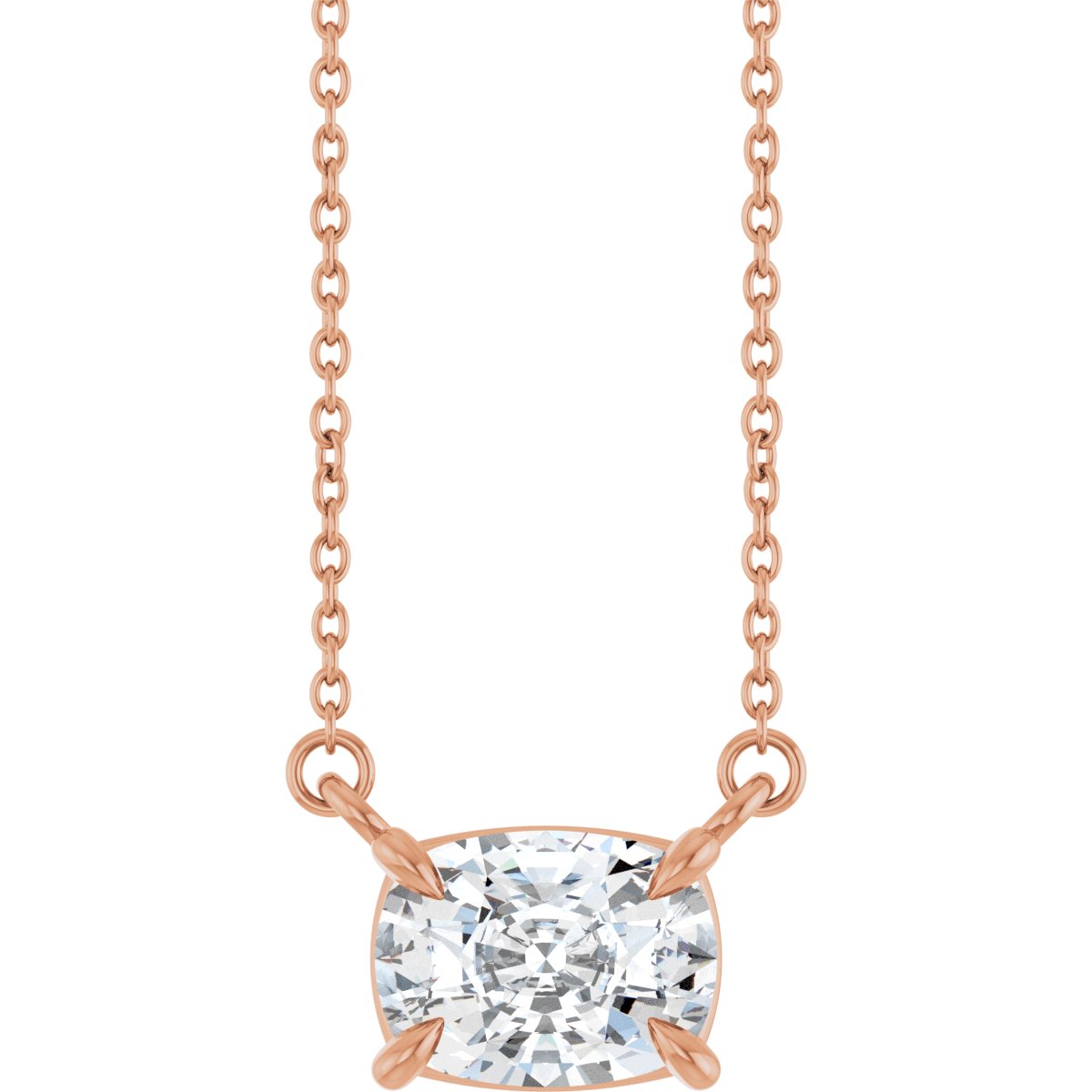 2 CT Lab-Grown Diamond Solitaire Necklace in 14k rose gold