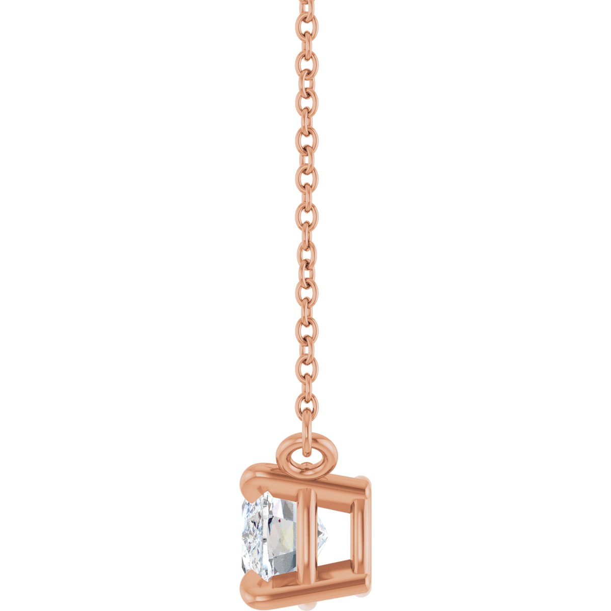 2 CT Lab-Grown Diamond Solitaire Necklace in 14k rose gold