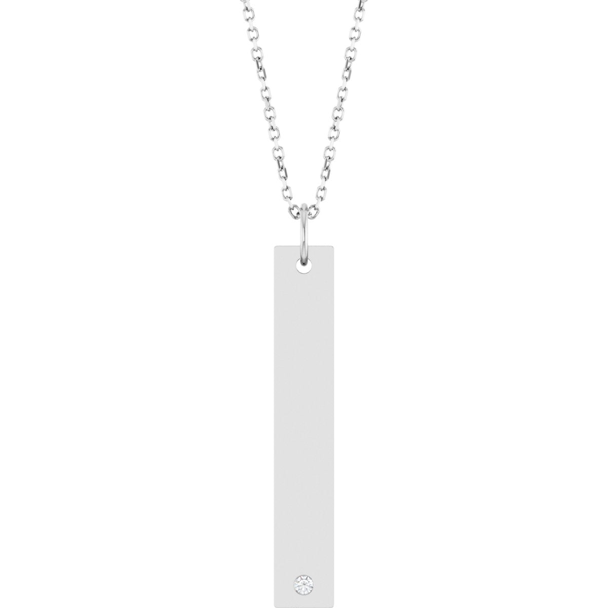 .03 CT Lab-Grown Diamond Engravable Bar Necklace