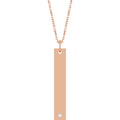 .03 CT Lab-Grown Diamond Engravable Bar Necklace in 14k rose gold
