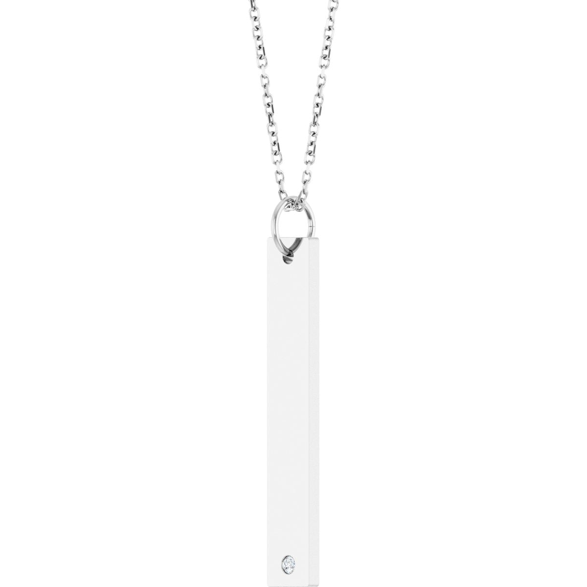 .03 CT Lab-Grown Diamond Engravable Bar Necklace