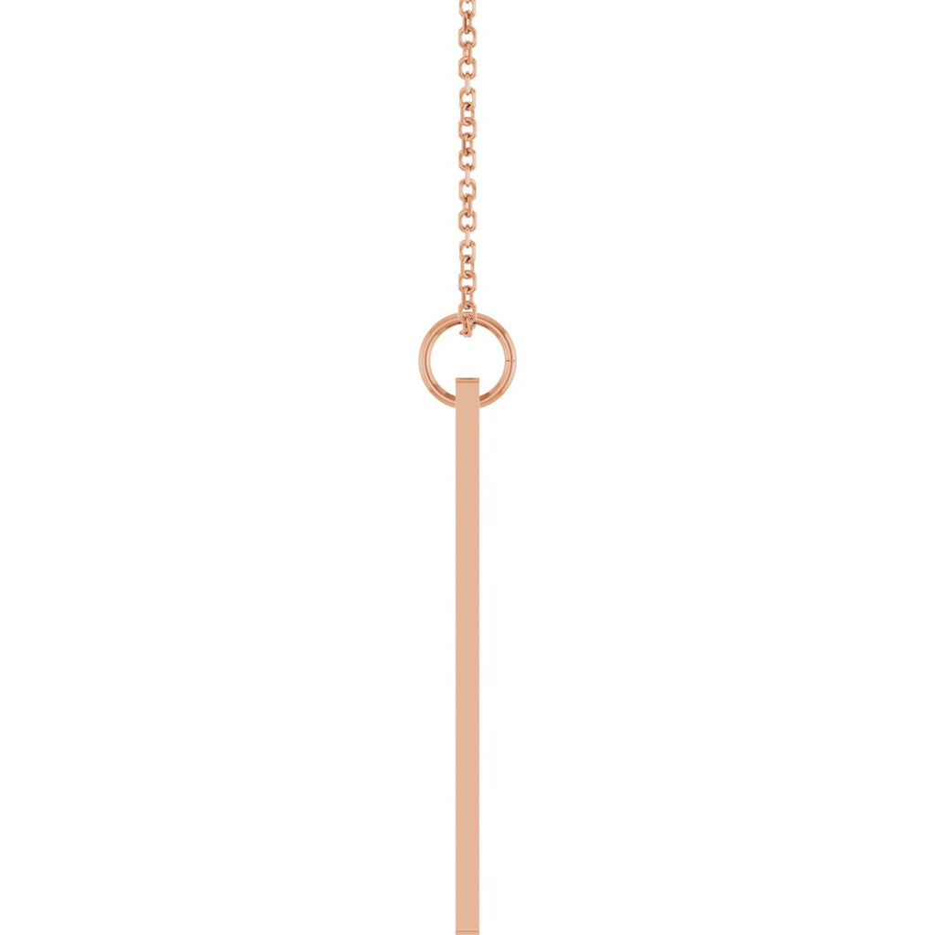 .03 CT Lab-Grown Diamond Engravable Bar Necklace in 14k rose gold