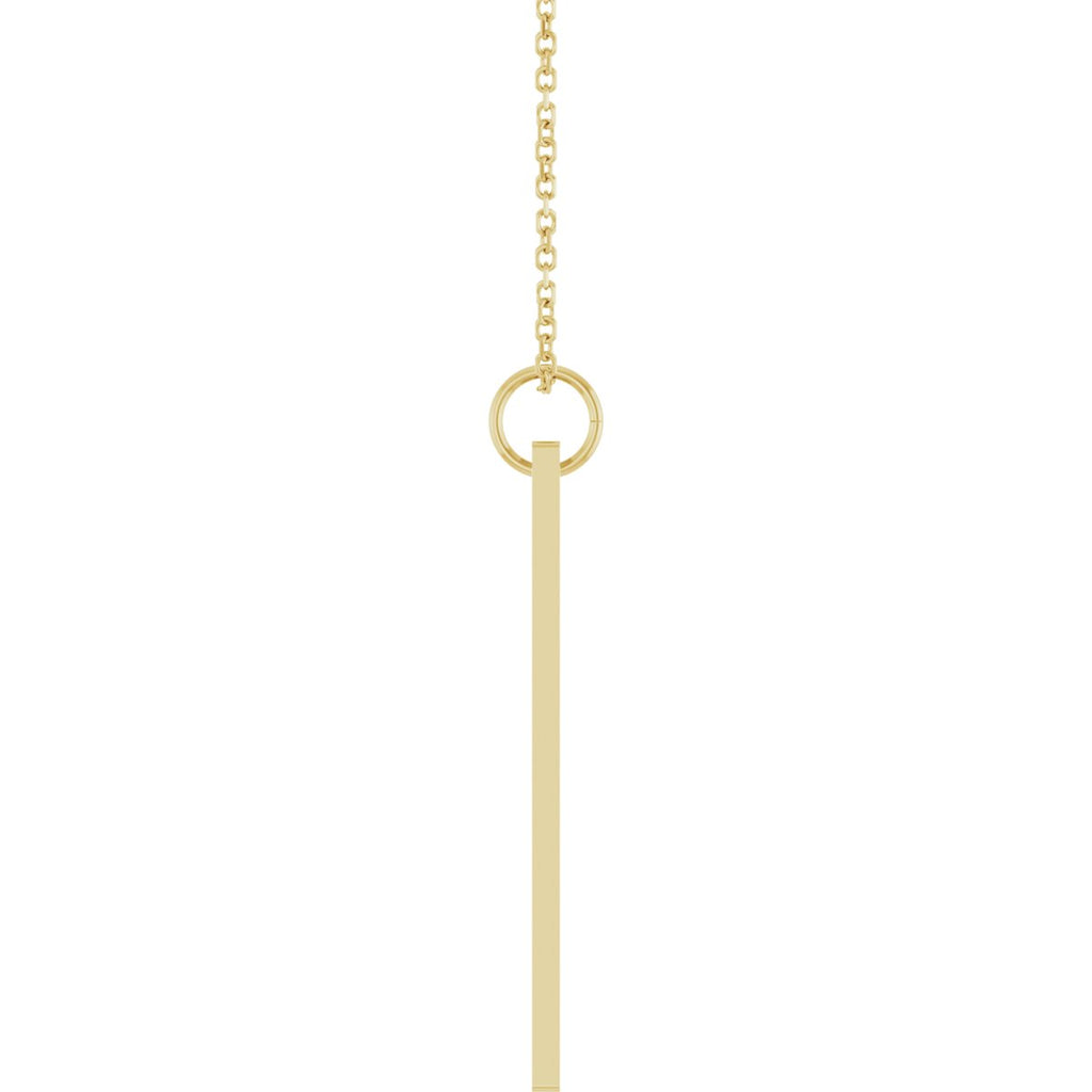 .03 CT Lab-Grown Diamond Engravable Bar Necklace in 14k yellow gold
