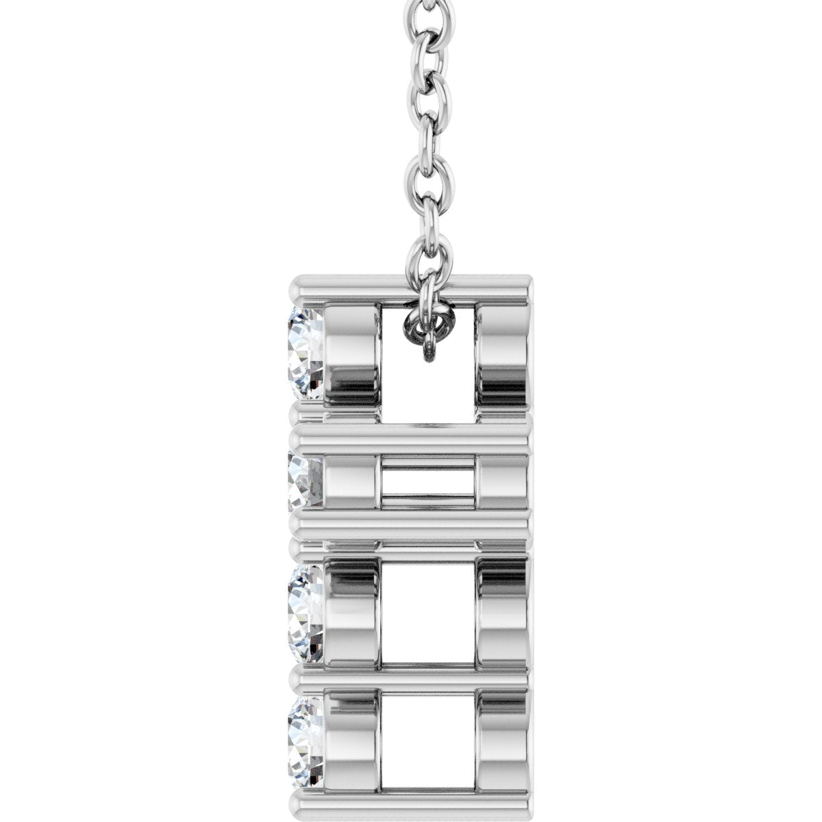 1/4 CTW Lab-Grown Diamond Cross Slide Necklace in 14k white gold