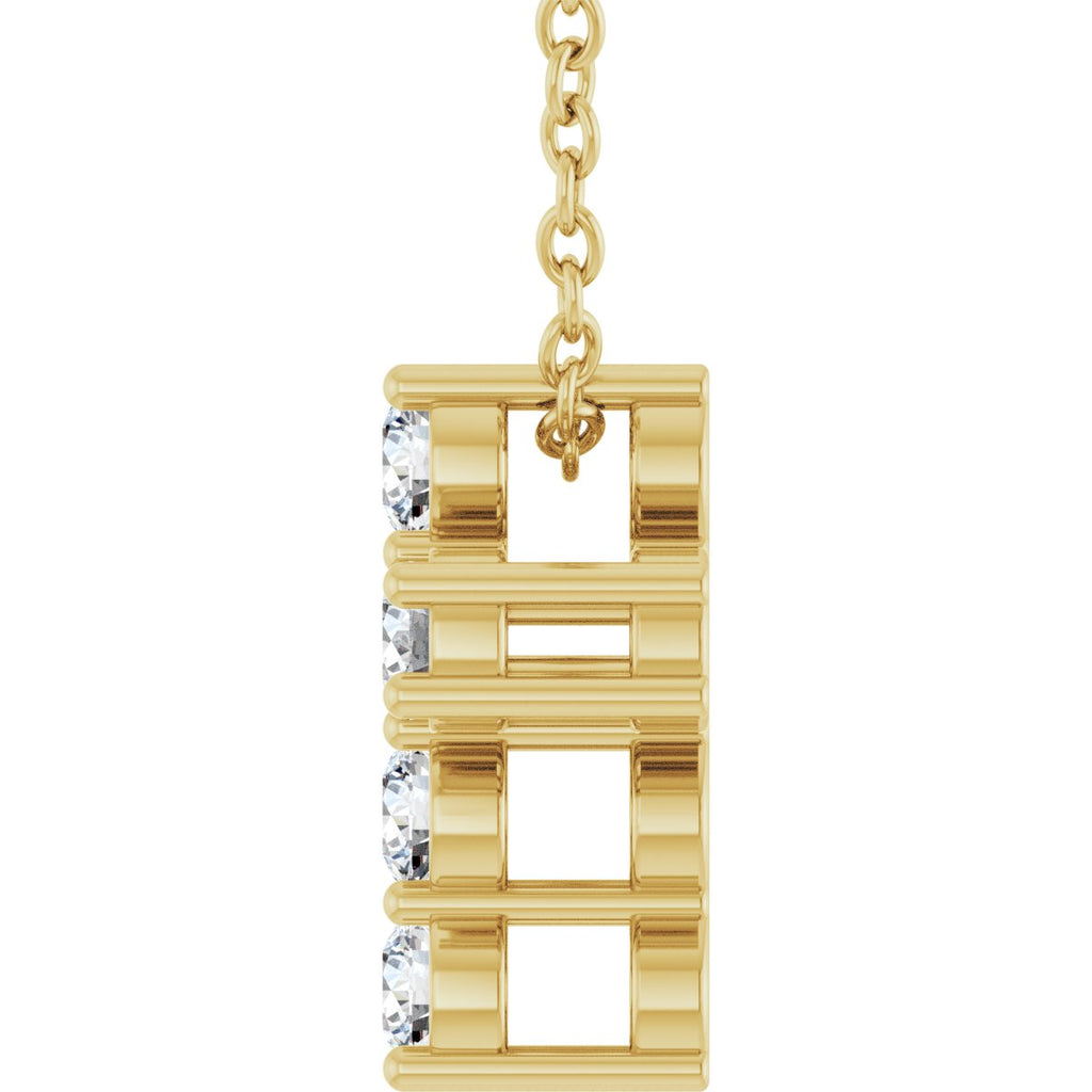 1/4 CTW Lab-Grown Diamond Cross Slide Necklace in 14k yellow gold