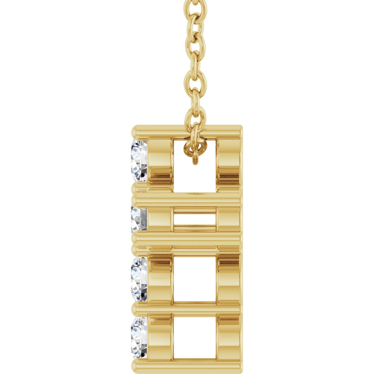 1/4 CTW Lab-Grown Diamond Cross Slide Necklace in 14k yellow gold
