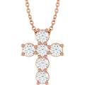3/4 CTW Lab-Grown Diamond Cross Slide Necklace in 14k rose gold