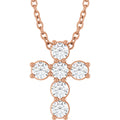 1/3 CTW Lab-Grown Diamond Cross Slide Necklace in 14k rose gold
