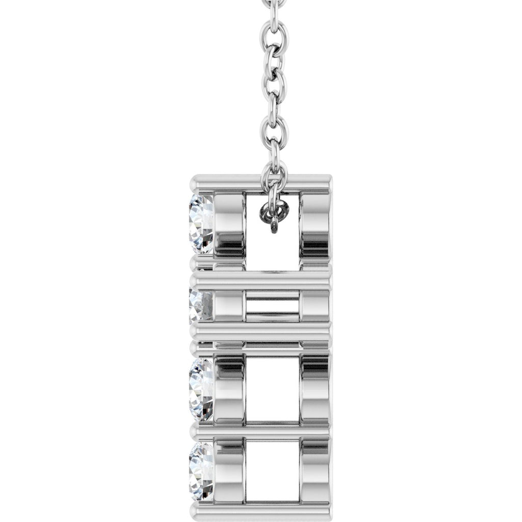 1/3 CTW Lab-Grown Diamond Cross Slide Necklace in 14k white gold
