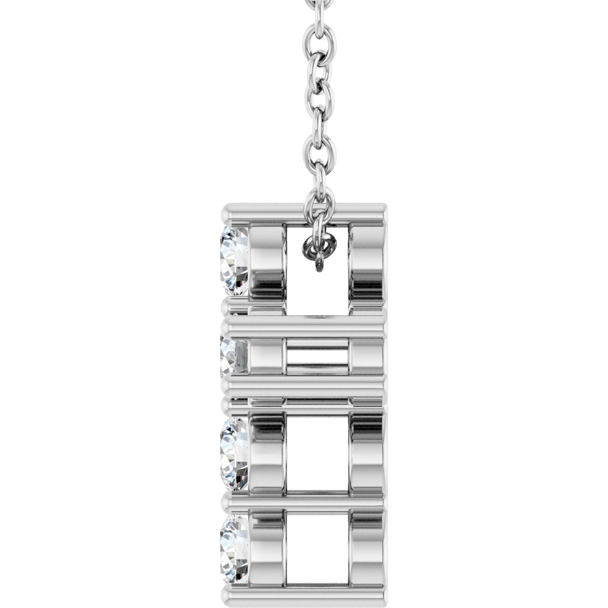 1/3 CTW Lab-Grown Diamond Cross Slide Necklace in 14k white gold