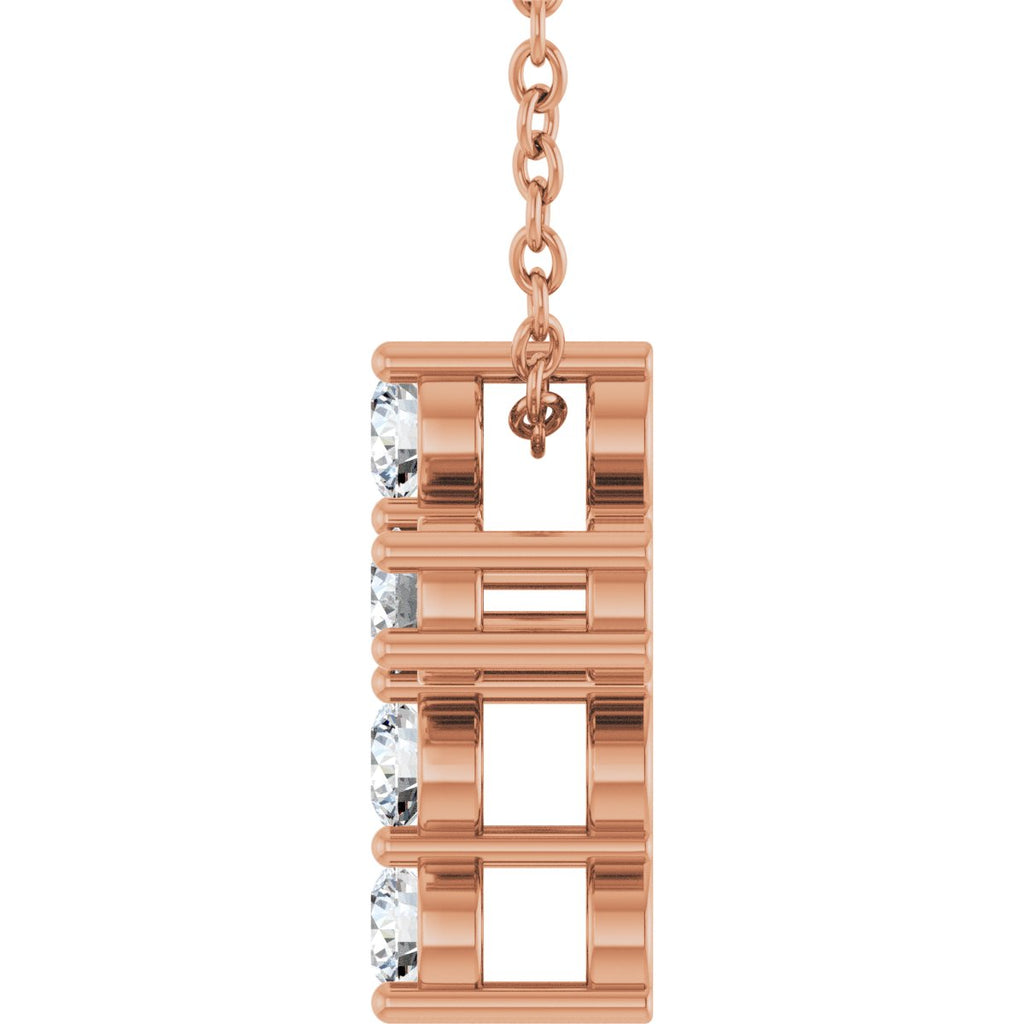 1/3 CTW Lab-Grown Diamond Cross Slide Necklace in 14k rose gold