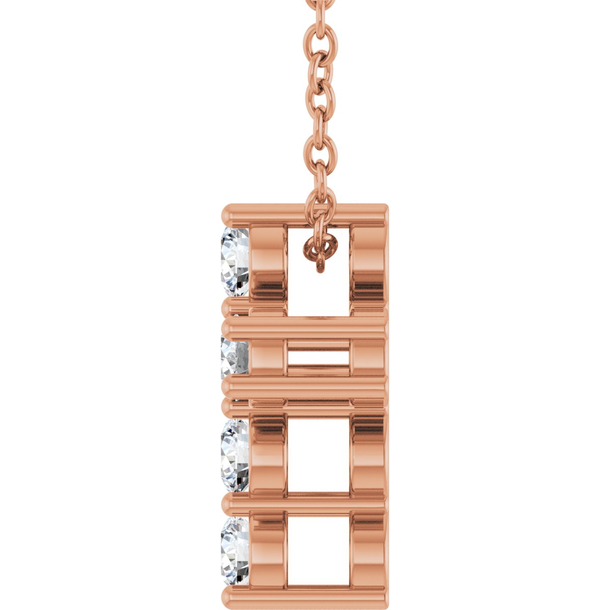 1/3 CTW Lab-Grown Diamond Cross Slide Necklace in 14k rose gold