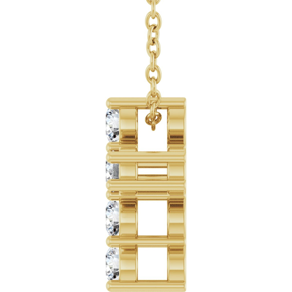 1/3 CTW Natural Diamond Cross Slide Necklace in 14k yellow gold