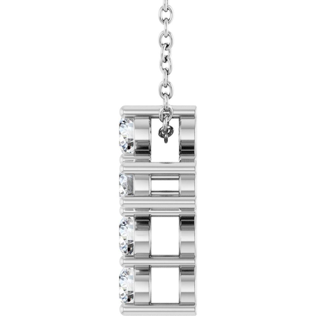 1/2 CTW Natural Diamond Cross Slide Necklace in 14k white gold