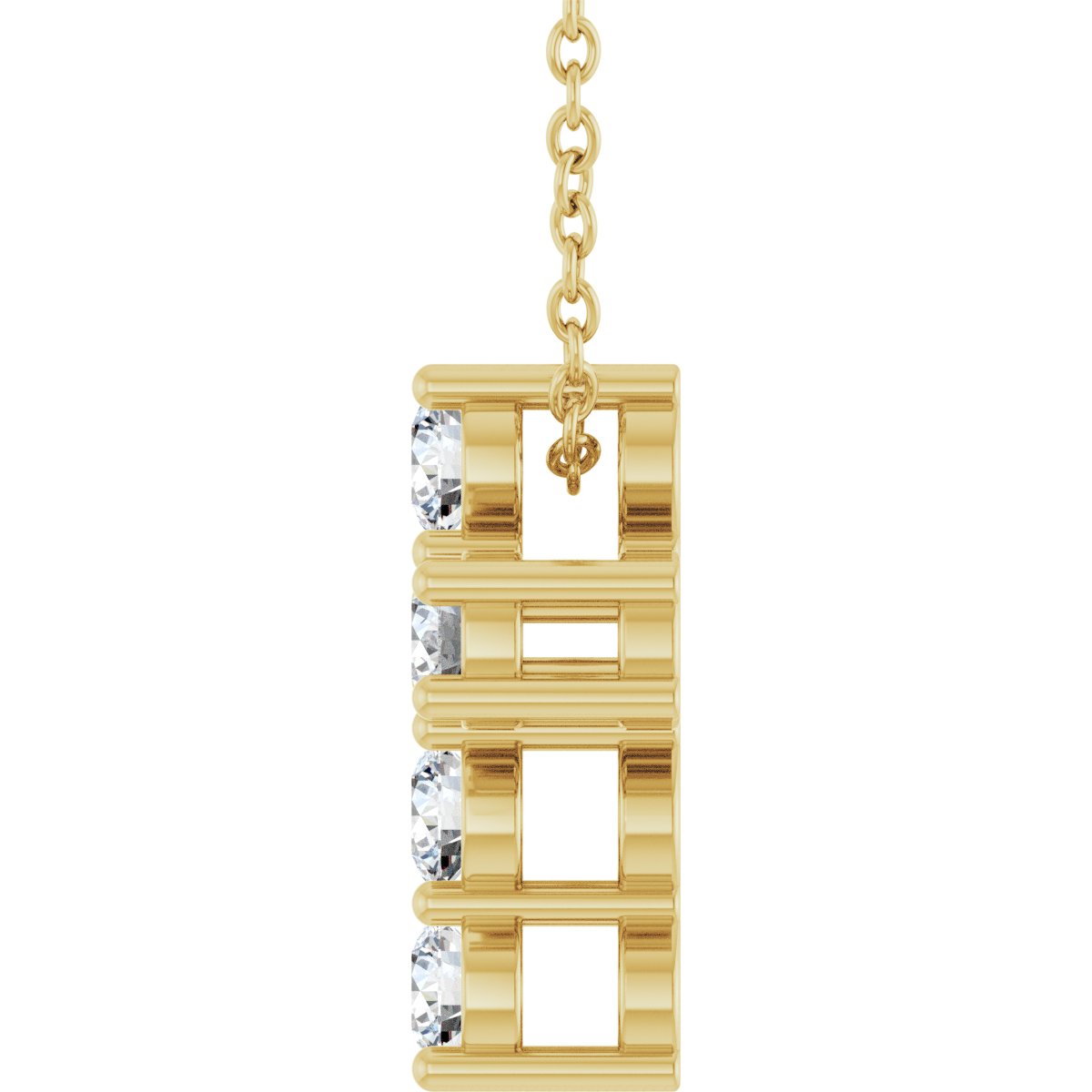 1/2 CTW Lab-Grown Diamond Cross Slide Necklace in 14k yellow gold