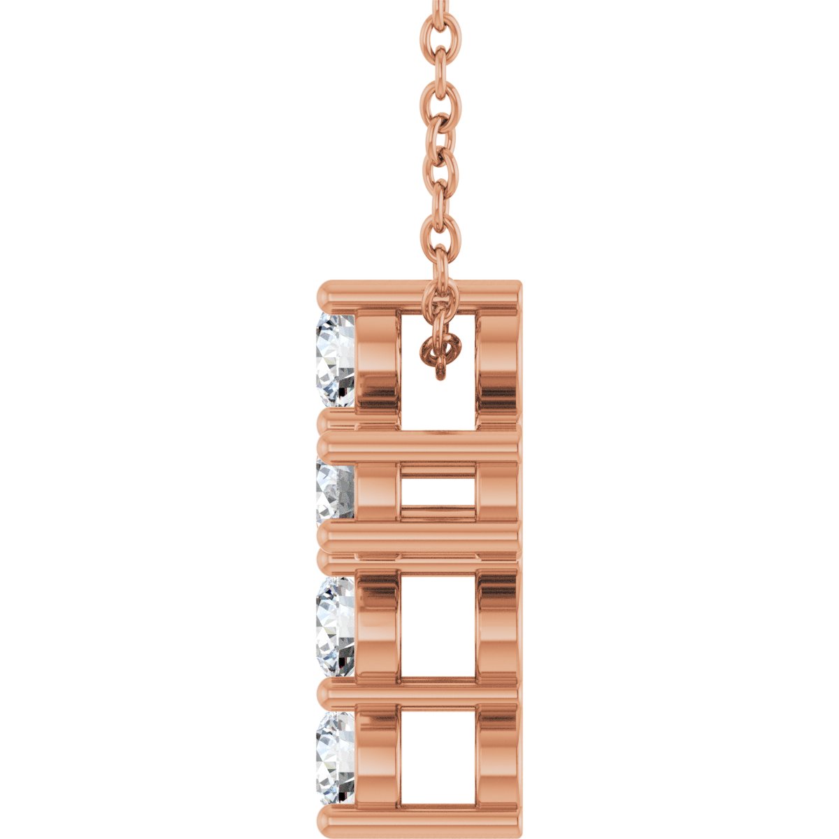 1/2 CTW Lab-Grown Diamond Cross Slide Necklace in 14k rose gold