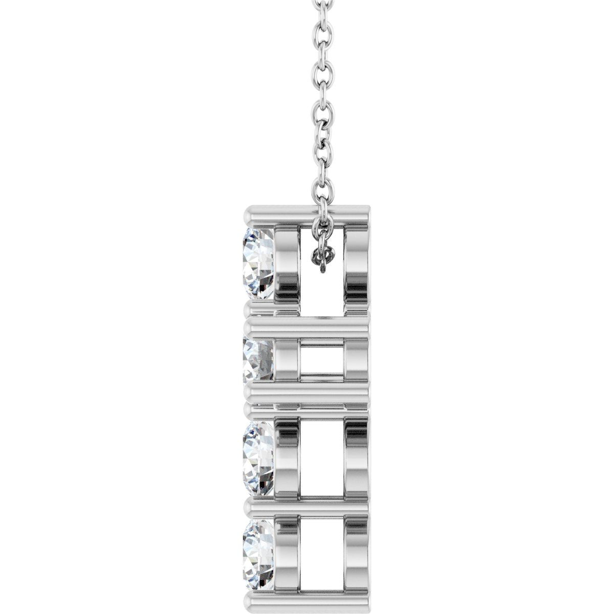 1 CTW Natural Diamond Cross Slide Necklace in 14k white gold
