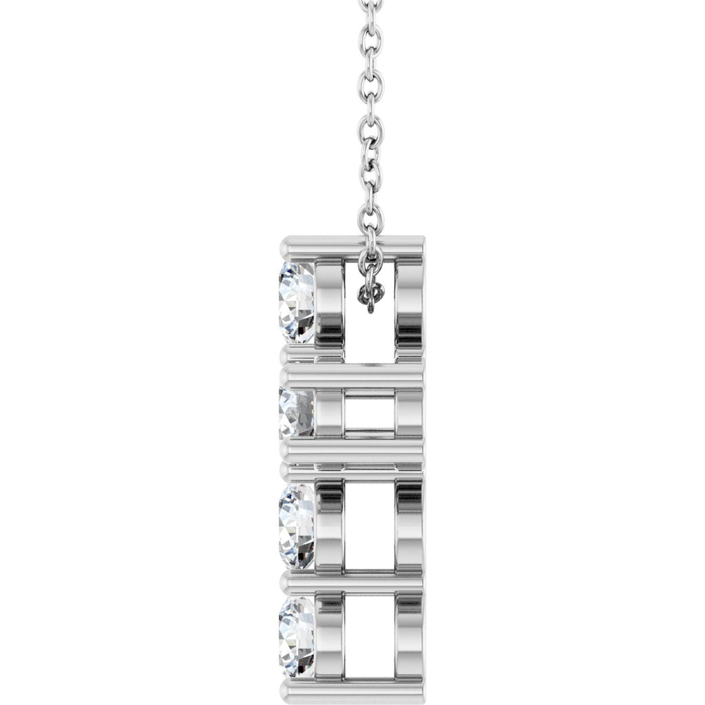 1 CTW Lab-Grown Diamond Cross Slide Necklace in 14k white gold