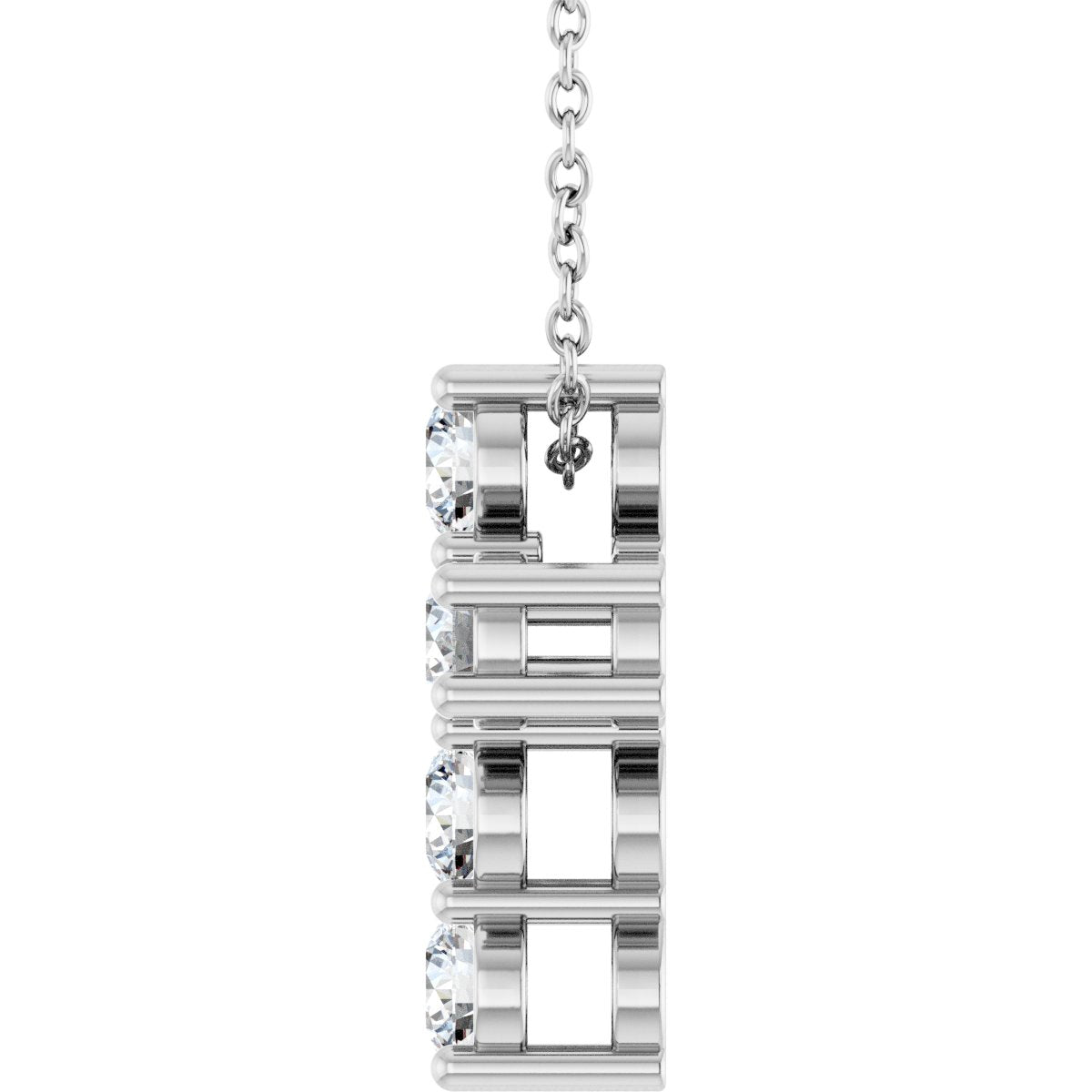 3/4 CTW Lab-Grown Diamond Cross Slide Necklace in 14k white gold