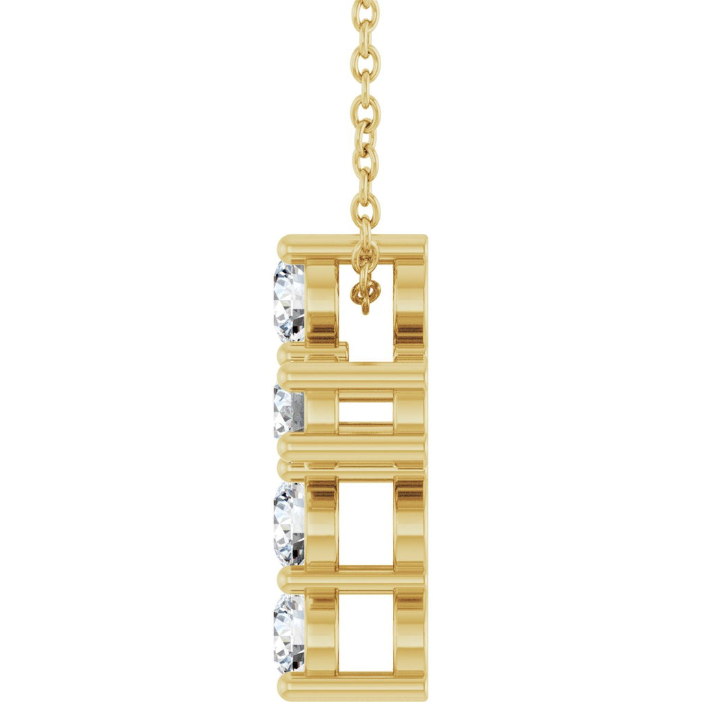 3/4 CTW Lab-Grown Diamond Cross Slide Necklace in 14k yellow gold