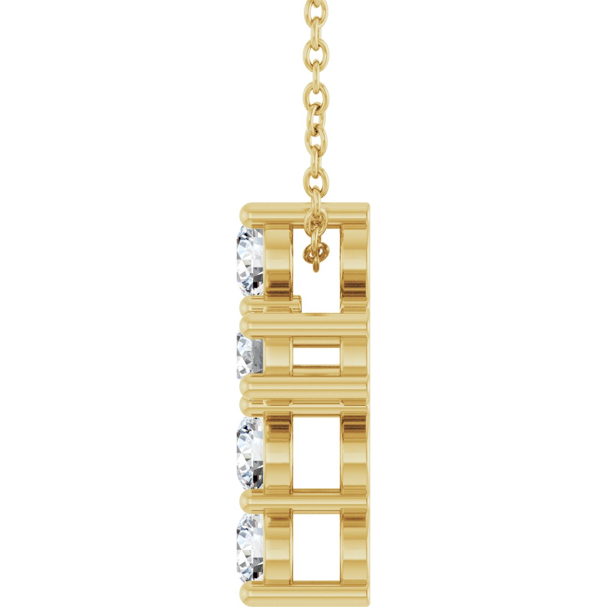 3/4 CTW Lab-Grown Diamond Cross Slide Necklace in 14k yellow gold
