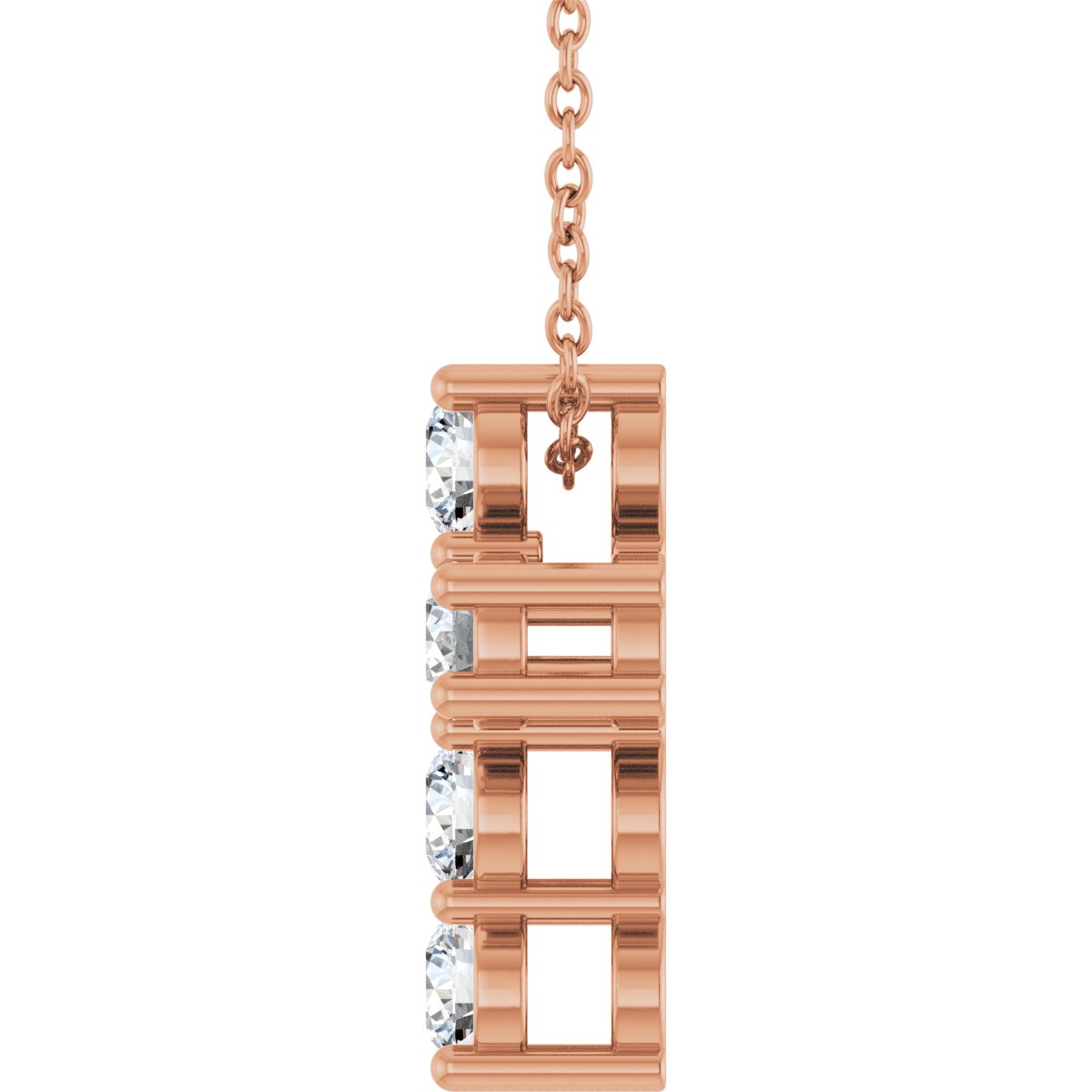 3/4 CTW Lab-Grown Diamond Cross Slide Necklace in 14k rose gold