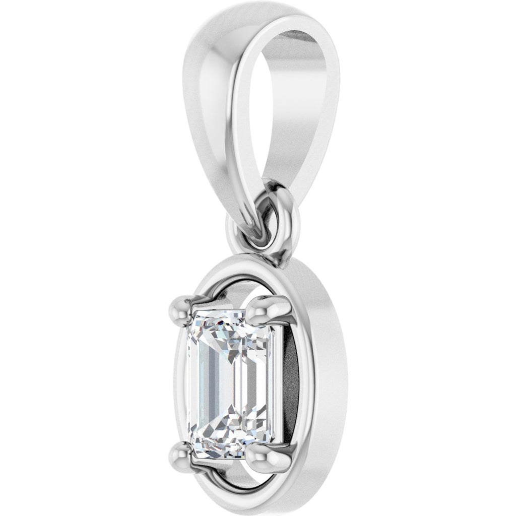 1/4 CT Lab-Grown Diamond Solitaire Charm/Pendant in 14k white gold