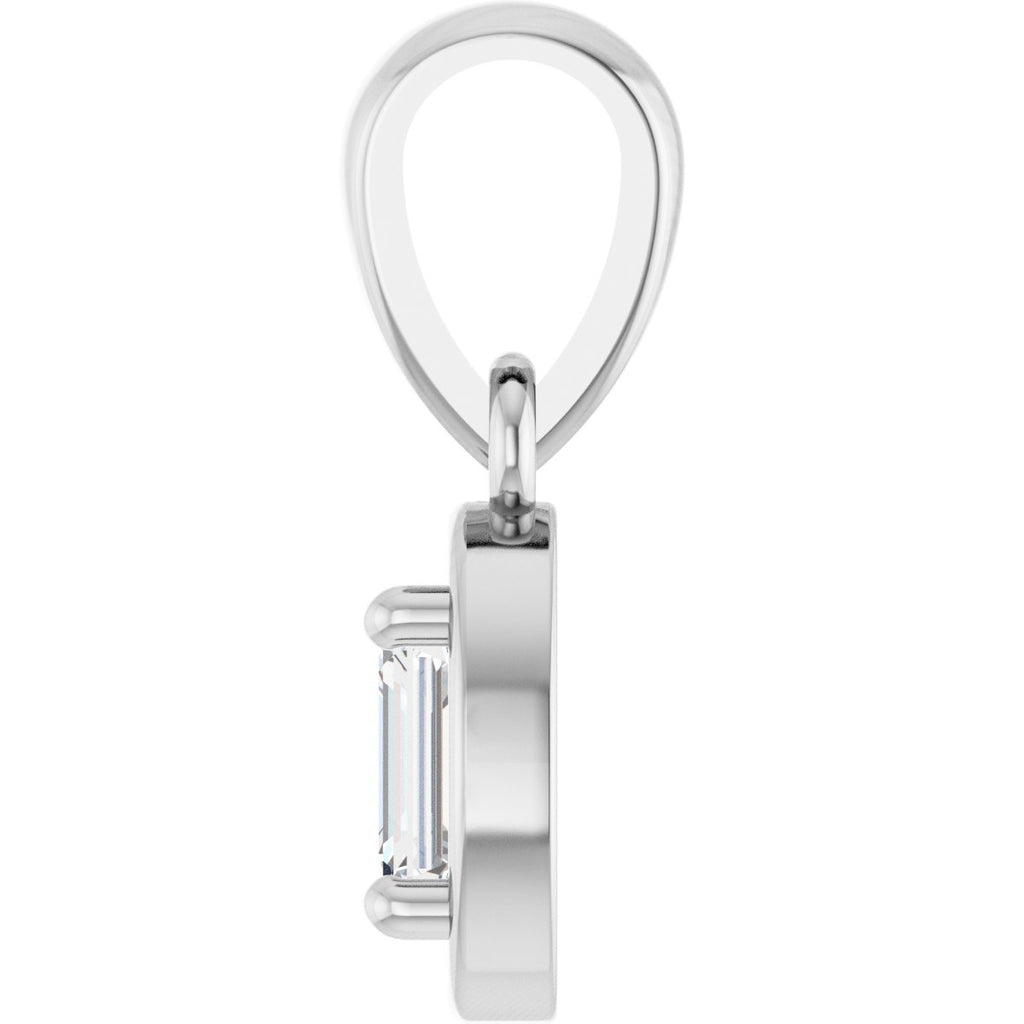 1/4 CT Lab-Grown Diamond Solitaire Charm/Pendant in 14k white gold