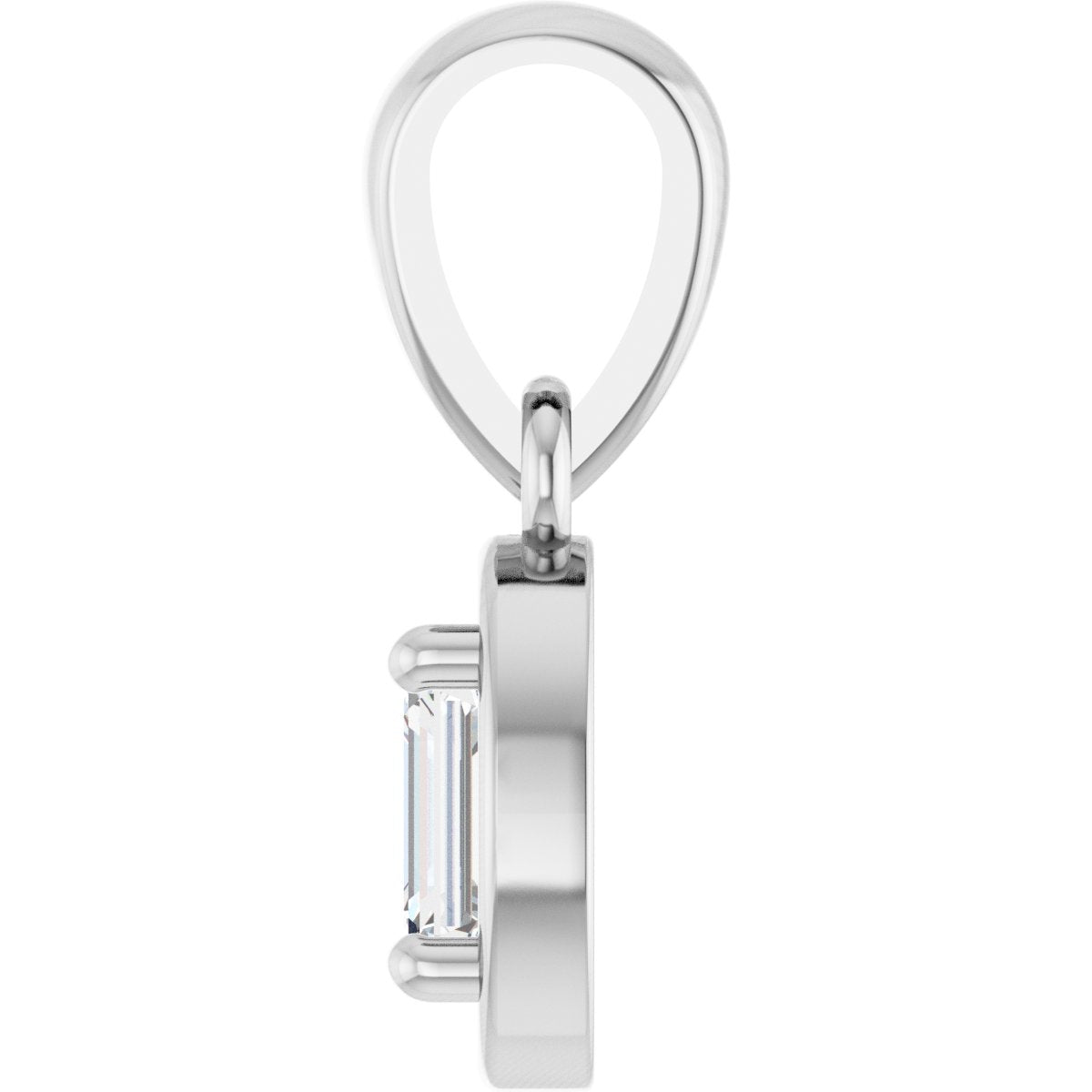 1/4 CT Lab-Grown Diamond Solitaire Charm/Pendant in 14k white gold