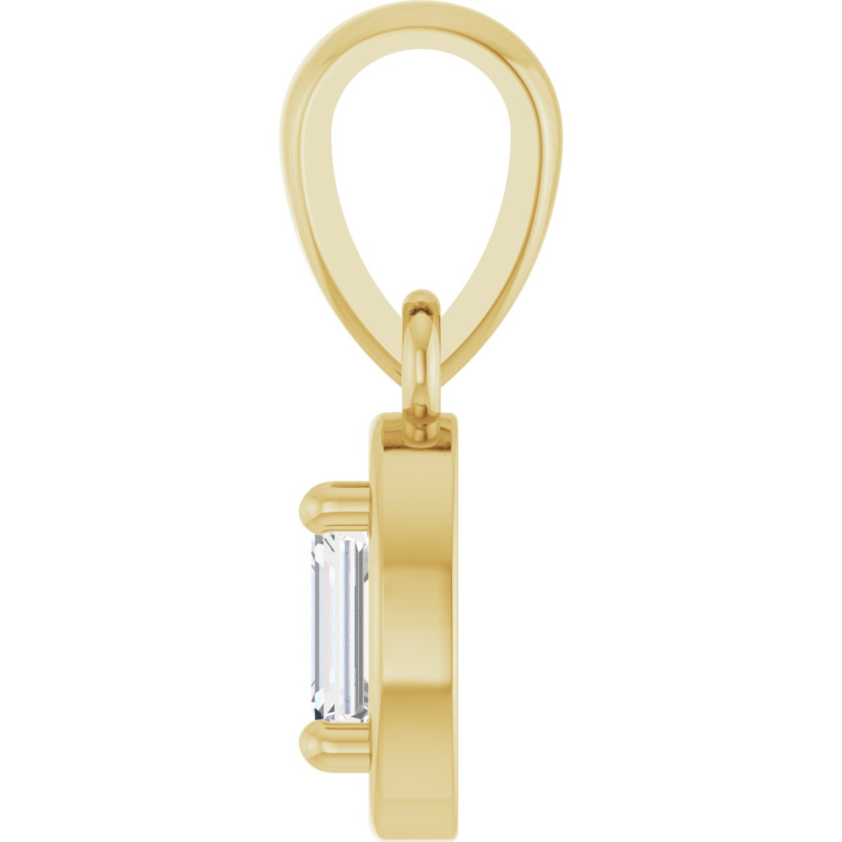 1/4 CT Natural Diamond Solitaire Charm/Pendant in 14k yellow gold