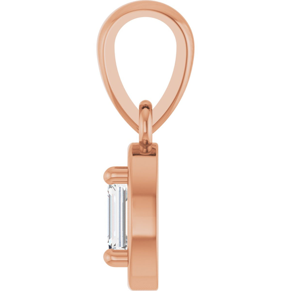 1/4 CT Lab-Grown Diamond Solitaire Charm/Pendant in 14k rose gold