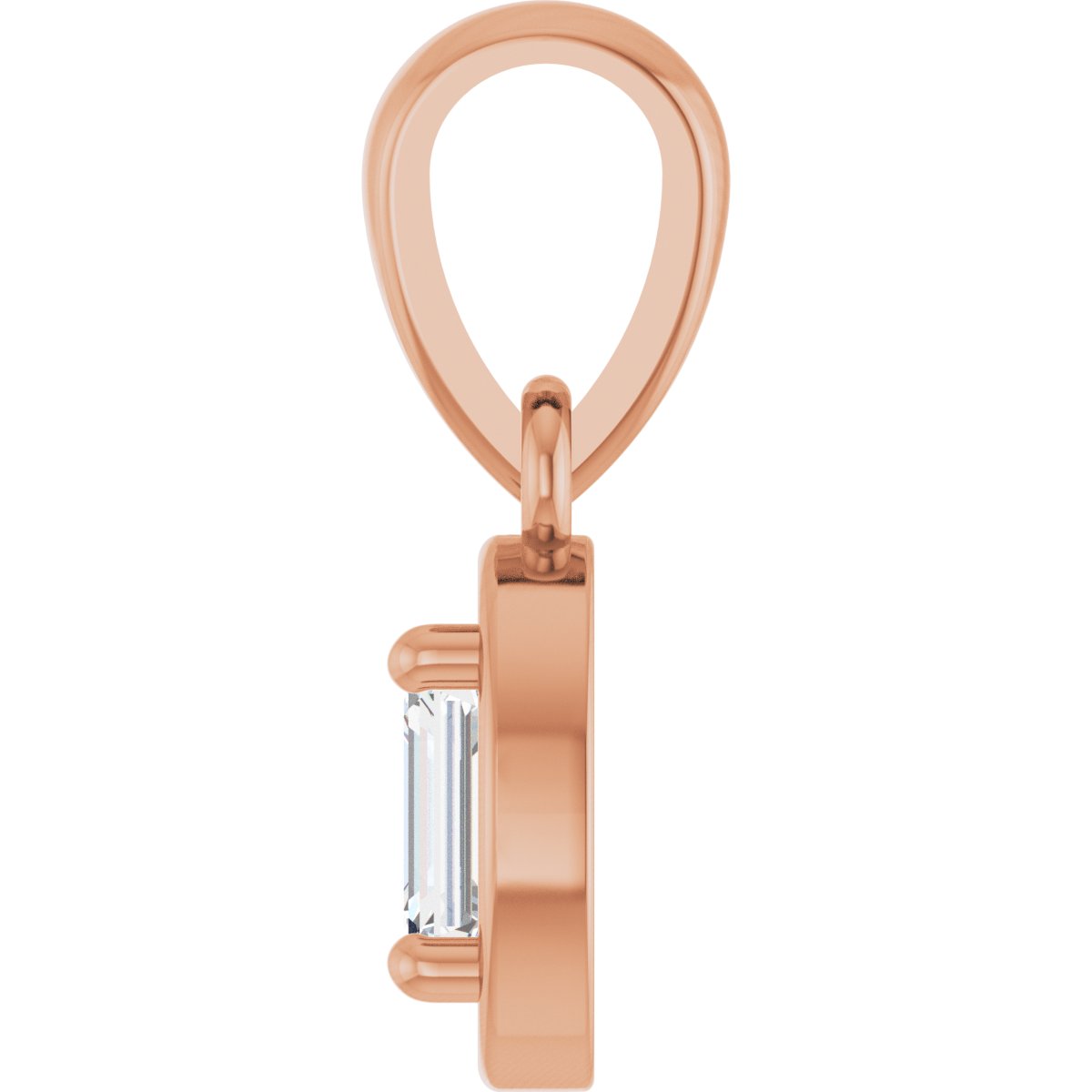 1/4 CT Lab-Grown Diamond Solitaire Charm/Pendant in 14k rose gold