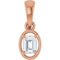 1/4 CT Lab-Grown Diamond Solitaire Charm/Pendant in 14k rose gold