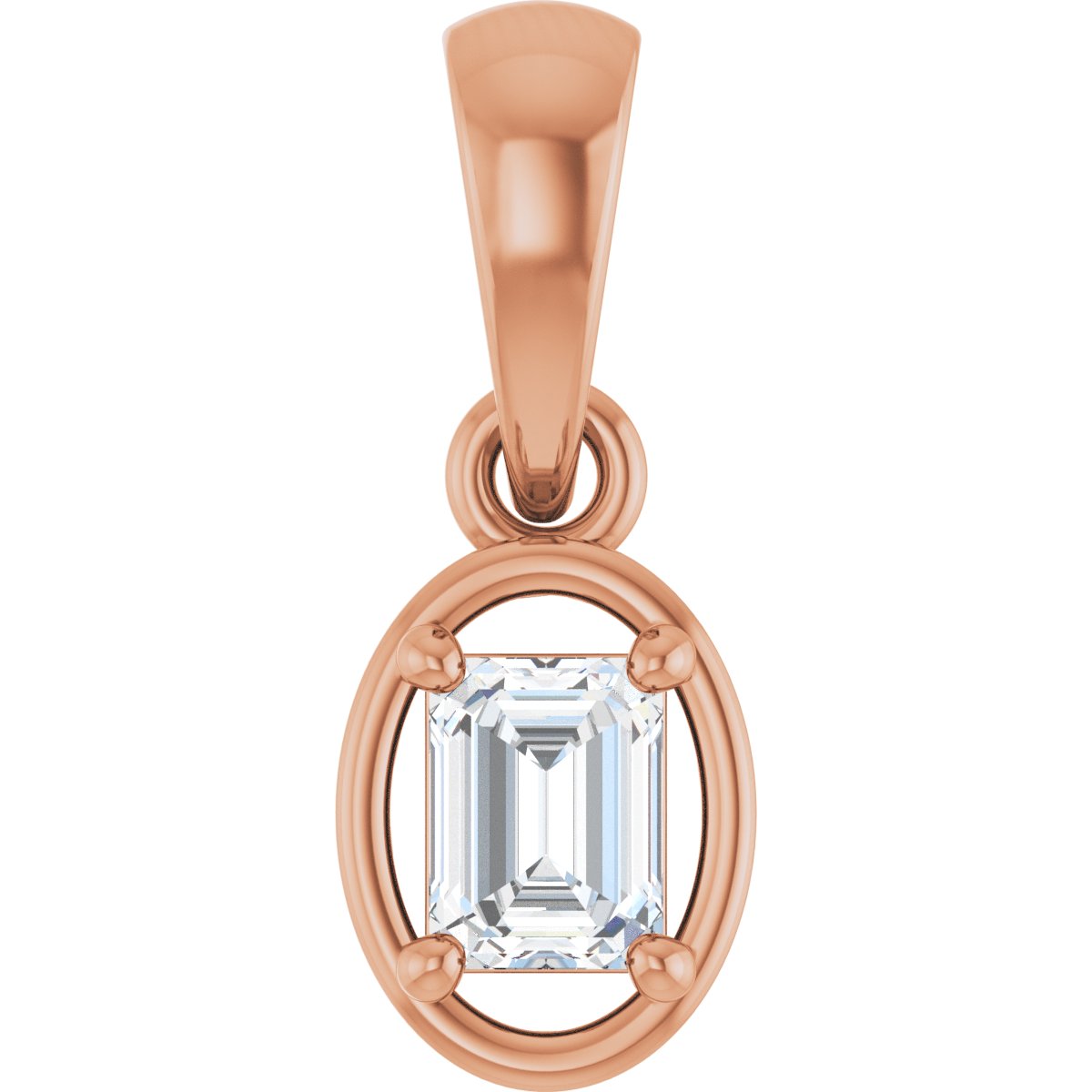 1/4 CT Lab-Grown Diamond Solitaire Charm/Pendant in 14k rose gold