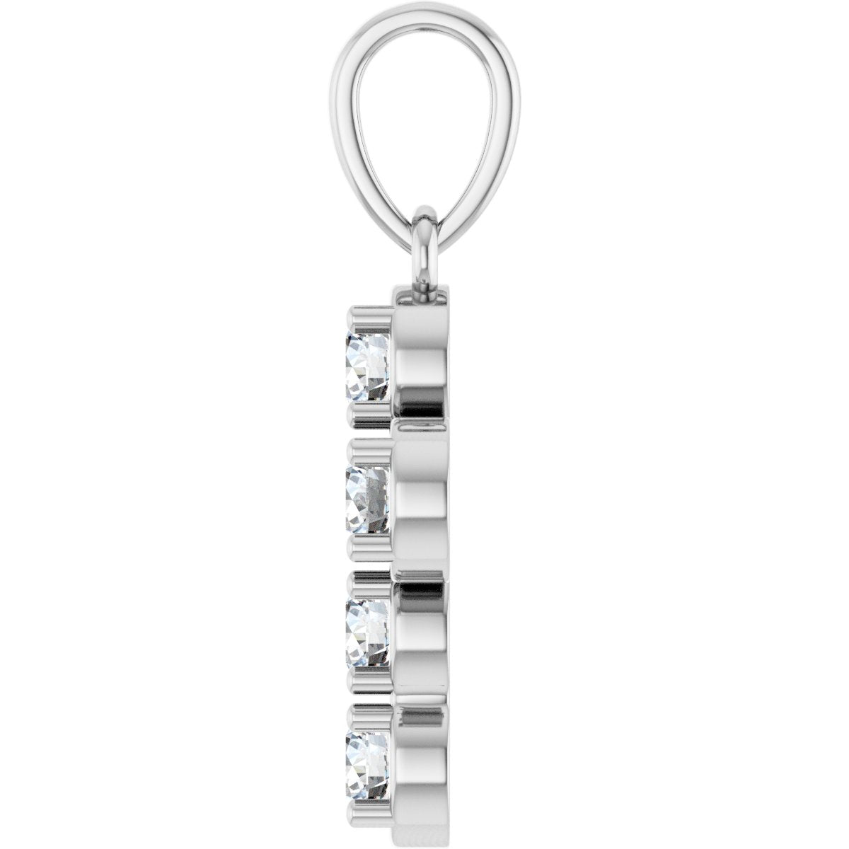 1/2 CTW Lab-Grown Diamond Cross Pendant in 14k white gold