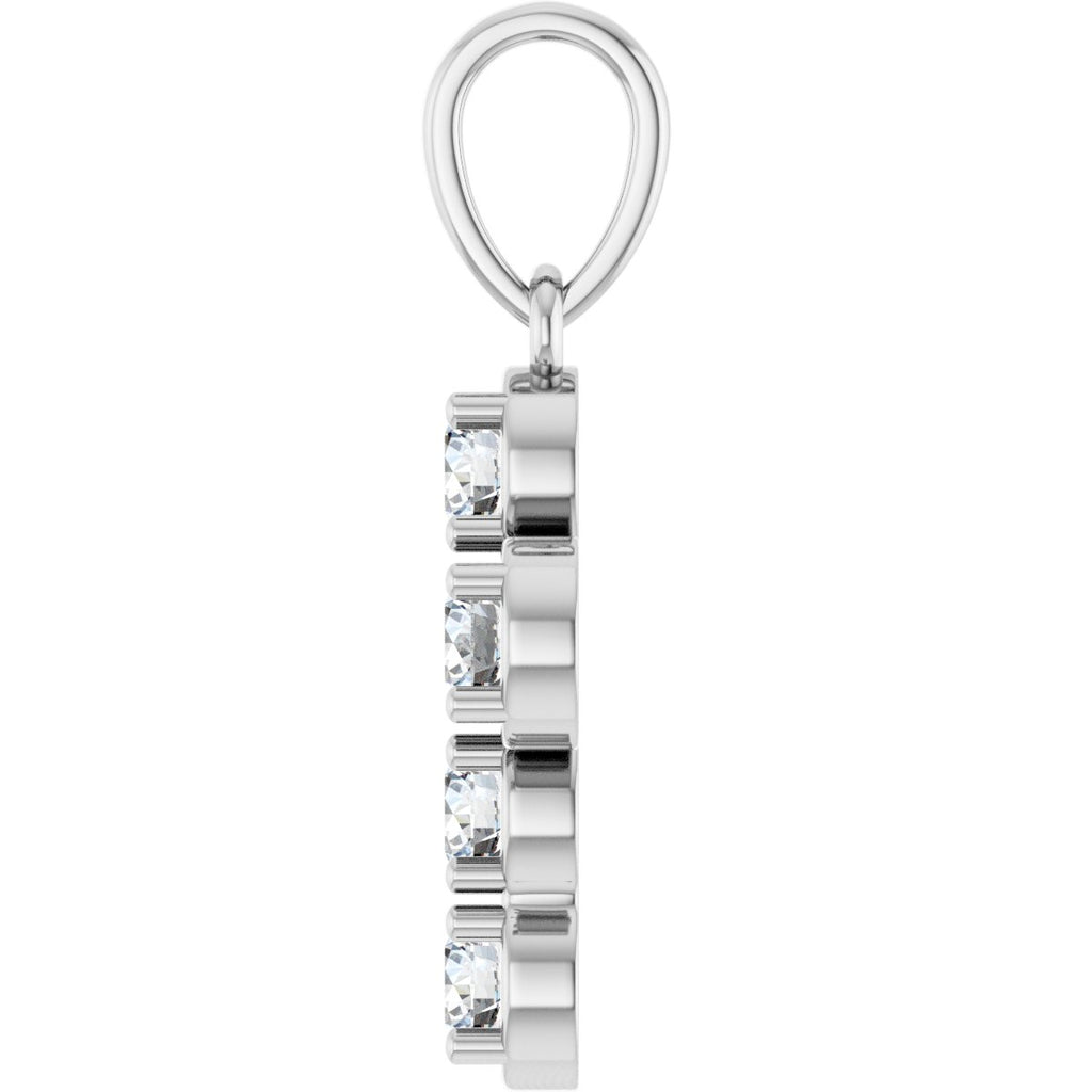 1/2 CTW Natural Diamond Cross Pendant in 14k white gold