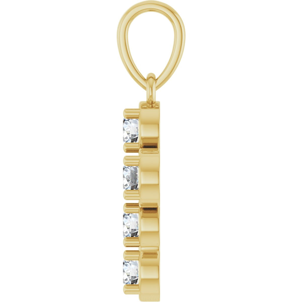 1/2 CTW Natural Diamond Cross Pendant in 14k yellow gold