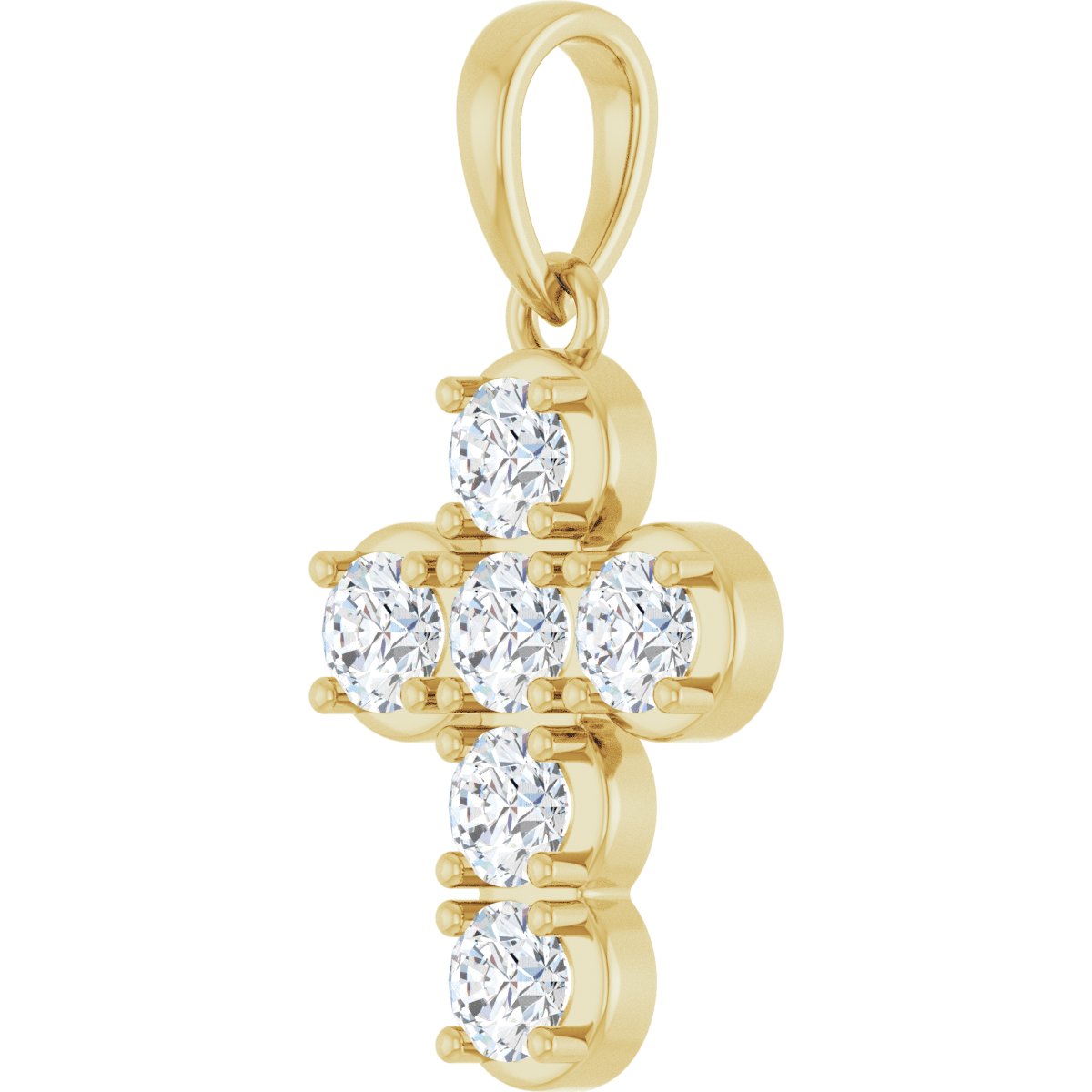 3/4 CTW Natural Diamond Cross Pendant in 14k yellow gold