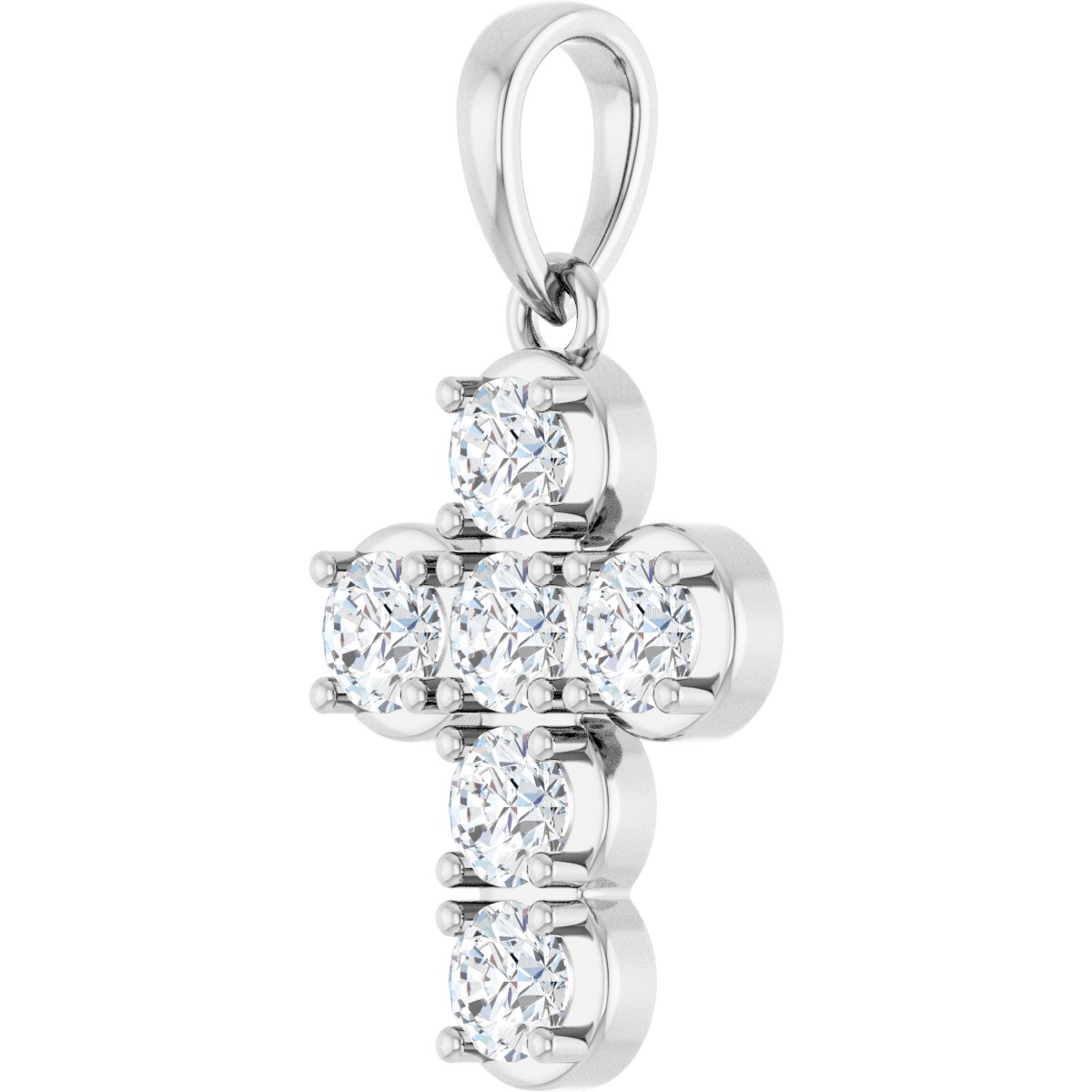 3/4 CTW Natural Diamond Cross Pendant in 14k white gold