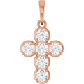 3/4 CTW Lab-Grown Diamond Cross Pendant in 14k rose gold